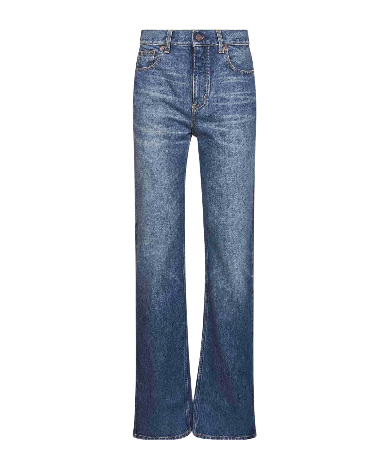 Chloé Women Blue Denim Straight Jeans In Multi