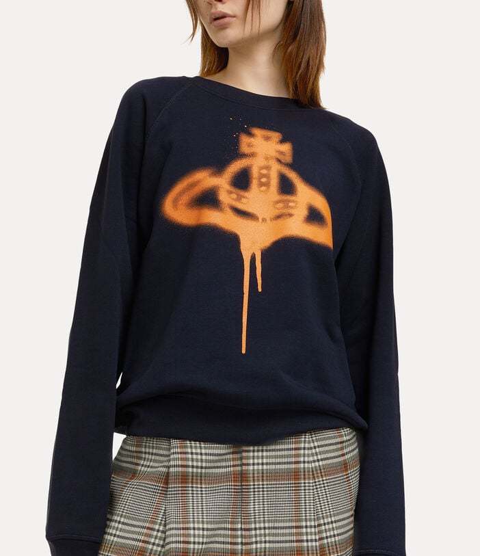 Vivienne Westwood Spray Orb-print Cotton Sweatshirt In Black