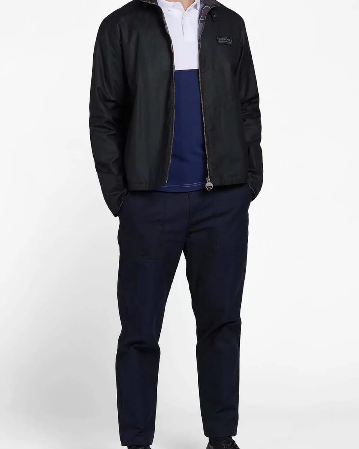 Shop Barbour Logo-patch Cotton Jacket In Black