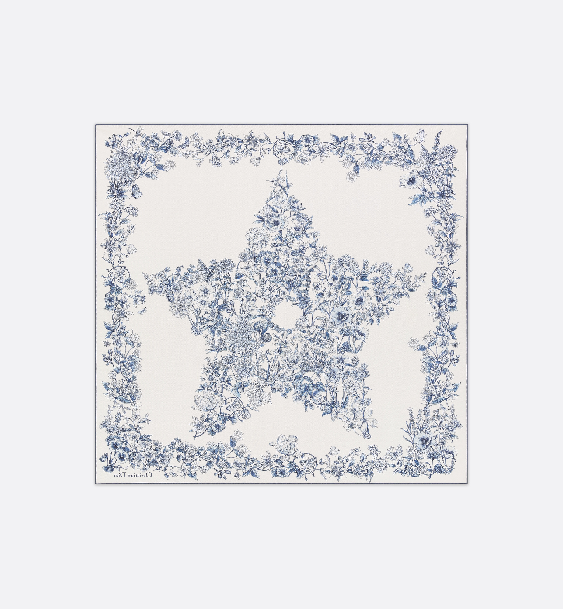 Dior Star 70 Square Scarf In White