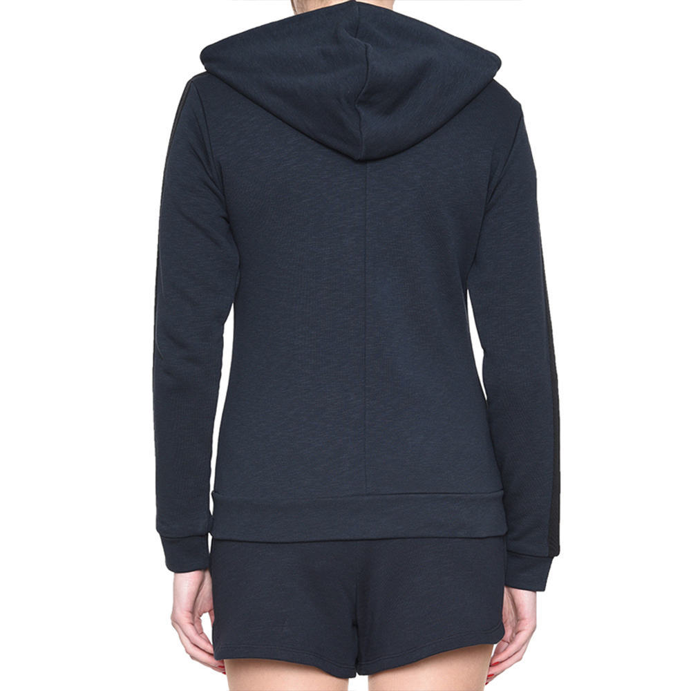 Emporio Armani Logo Hooded Casual Coat In Blue