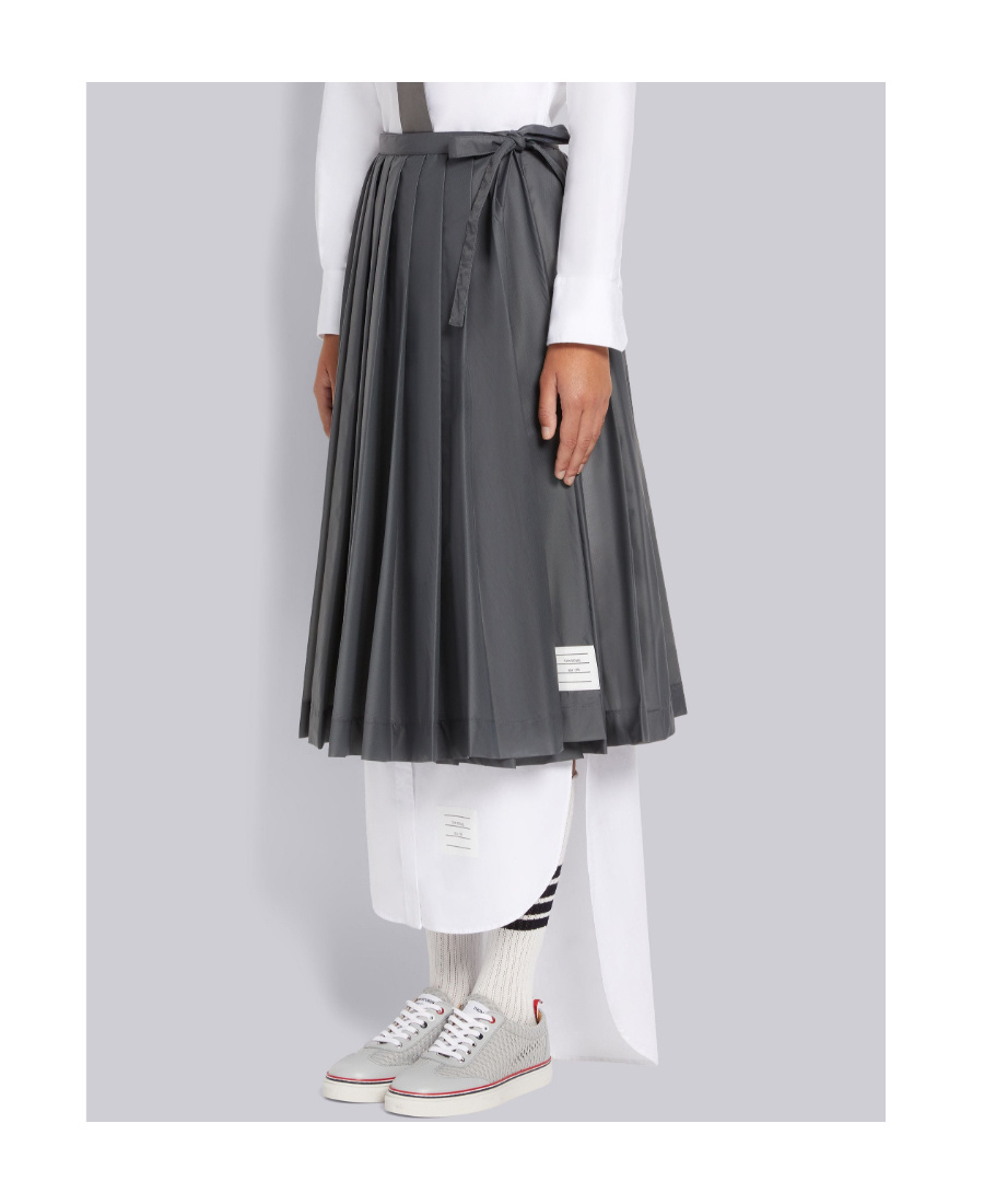 THOM BROWNE PLEATED MIDI SKIRT
