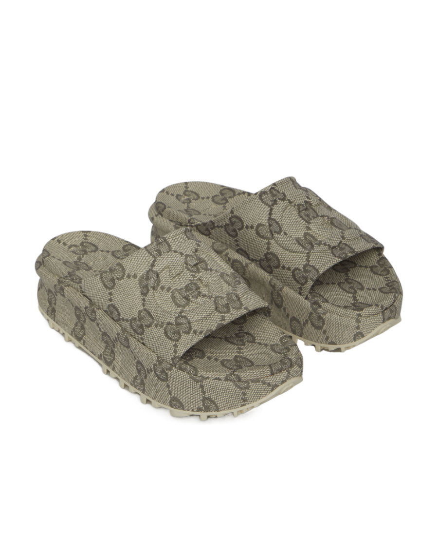 Gucci Interlocking G Slides In Gray