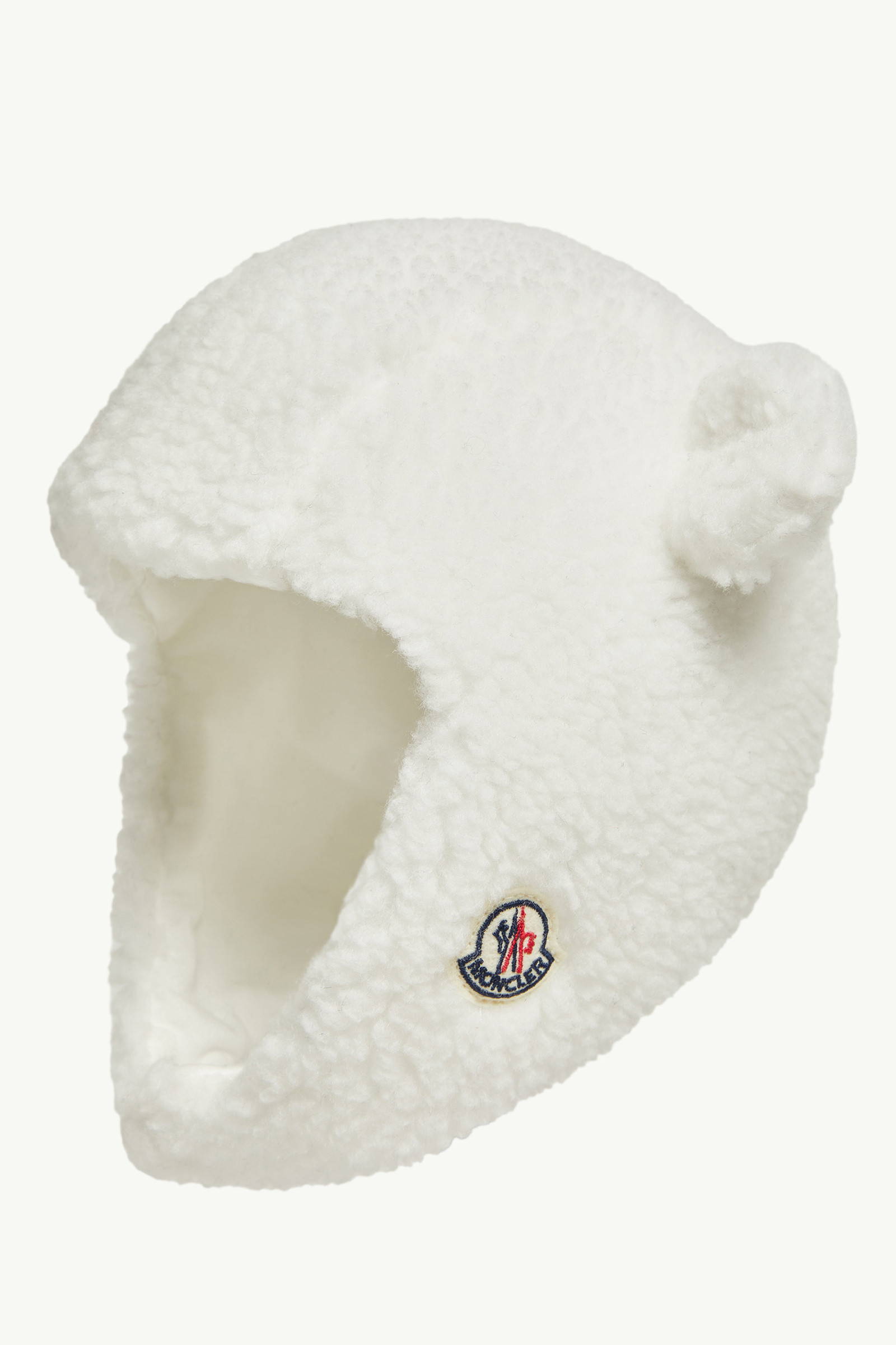 Moncler Enfant Earflaps Teddy Cap In White