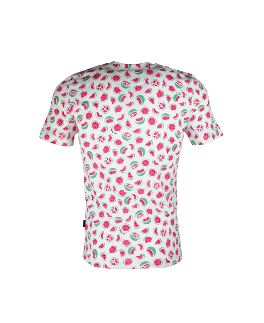 Moschino Watermelon Printed T-shirt With Round Neck In White