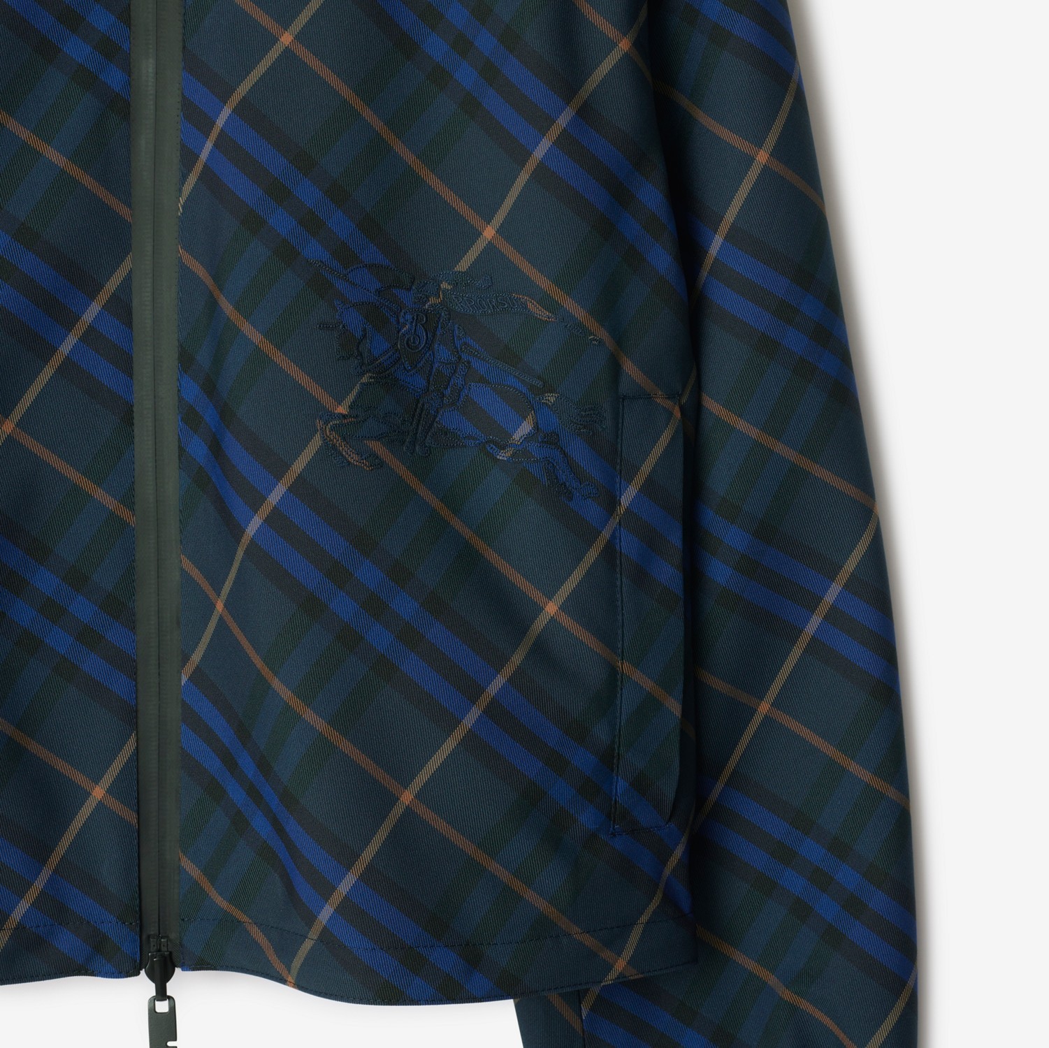 Burberry Plaid Long-sleeved Jacket In Midnight Color