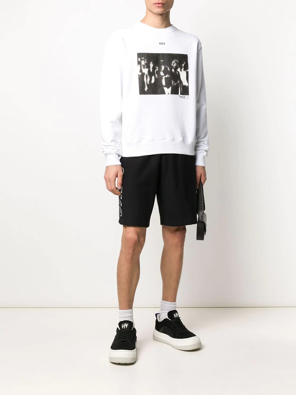 Off-white Spray Paint Effect Sweatshirt In White