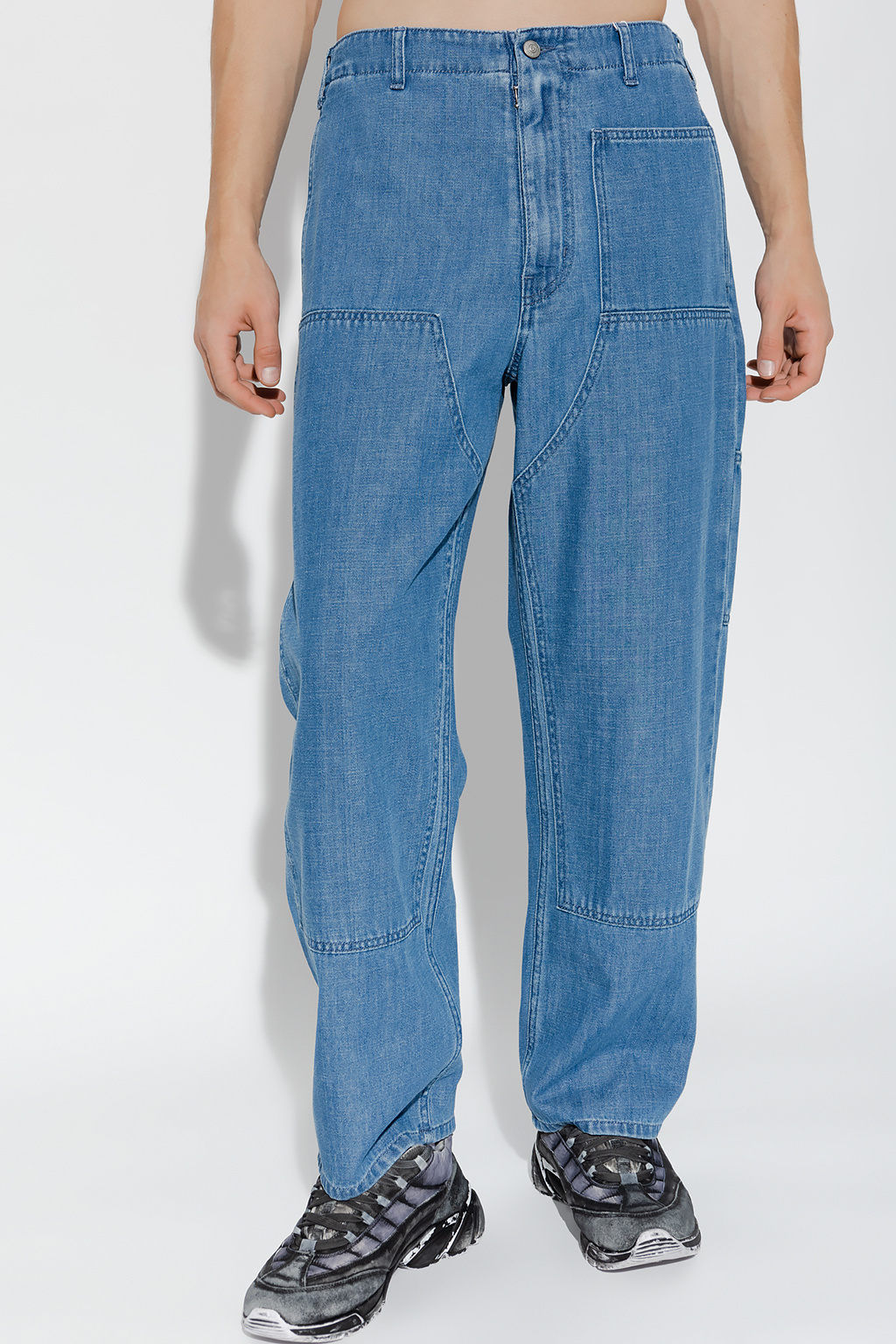 Mm6 Maison Margiela Straight-leg Cut Trousers In Blue
