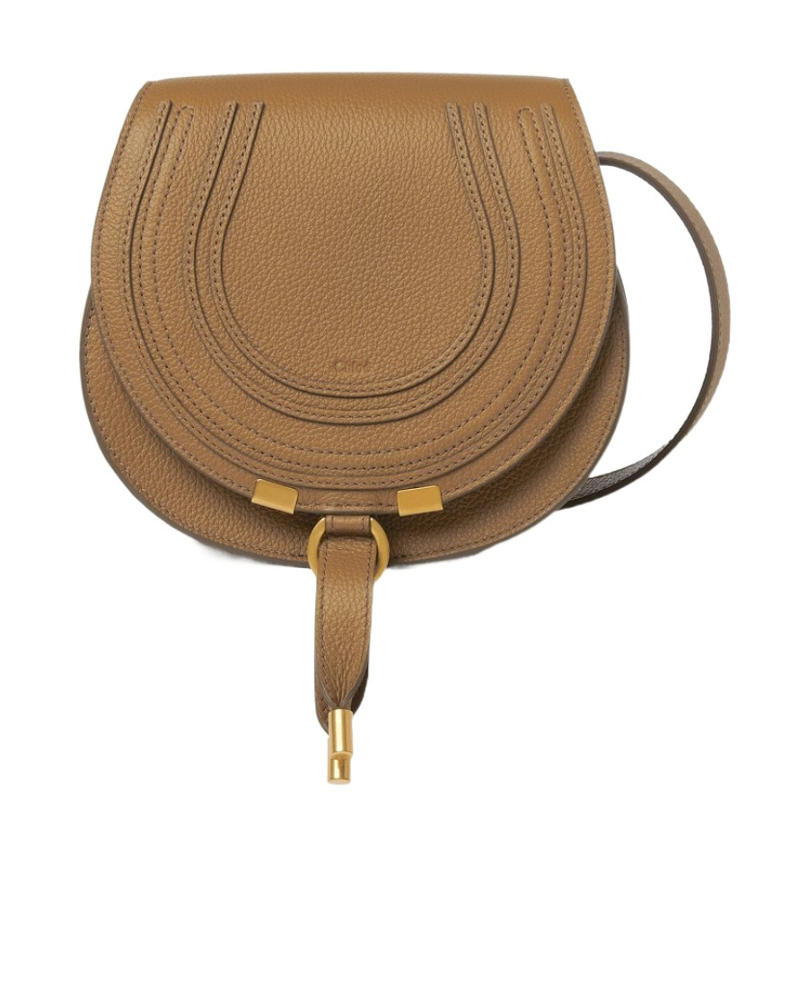 Chloé Tan Small Marcie Saddle Bag In Green