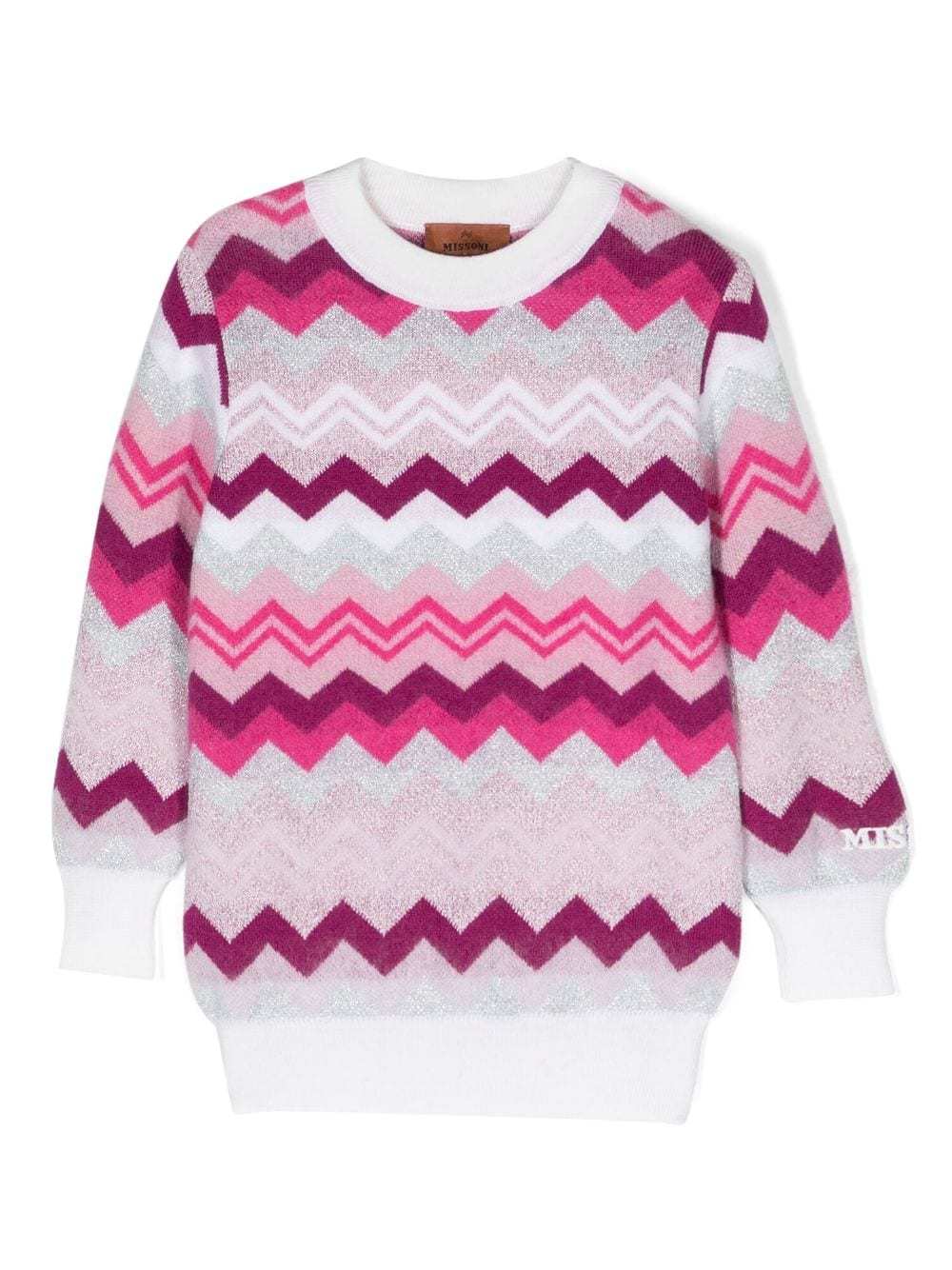 Missoni Signature Zigzag-print Knit Jumper In Pink