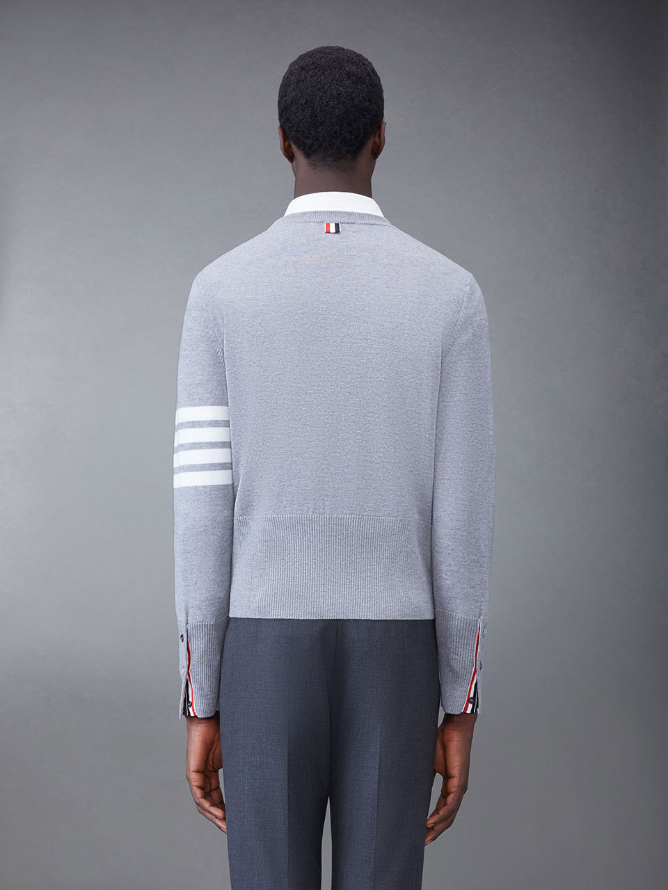 Shop Thom Browne 4-bar Stripe Wool Jumper In Gray