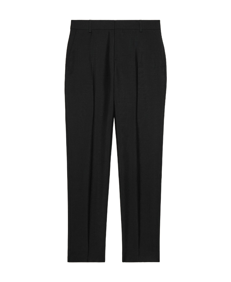 Ami Alexandre Mattiussi Cigarette Pipe Wool Casual Trousers In Black