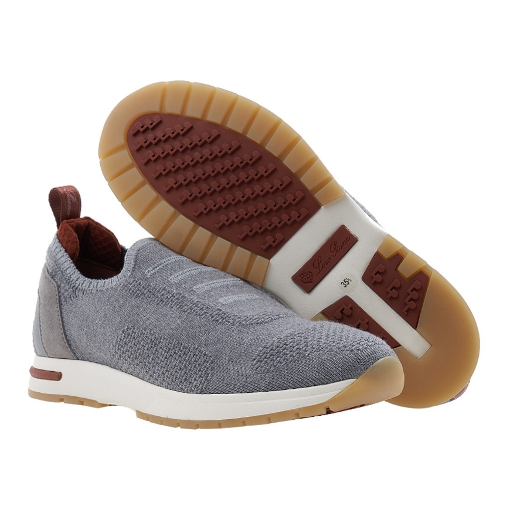 Loro Piana Flexy Knit Slip-on Trainer Sneakers In Gray