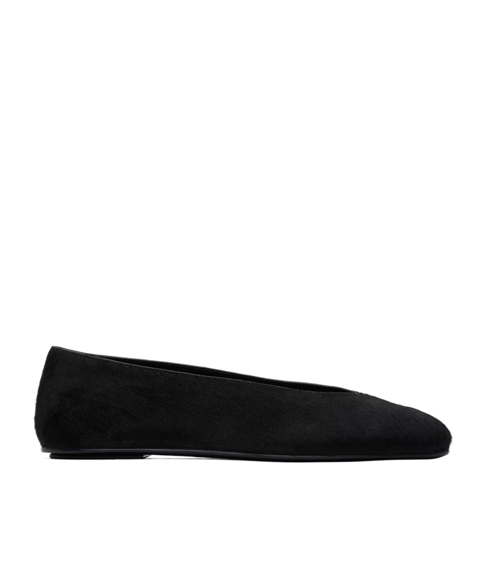 The Row Eva Two Flat Ballet Shoes In Black