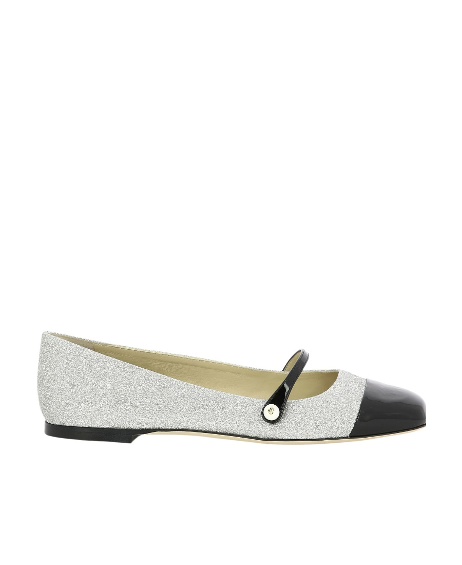 Jimmy Choo Elisa Leather Ballerina Shoes In White