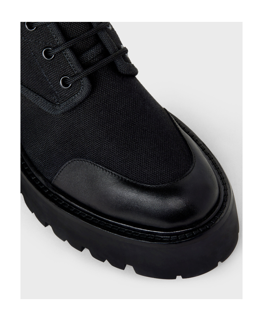 Celine Lace Up Short Boots In Black