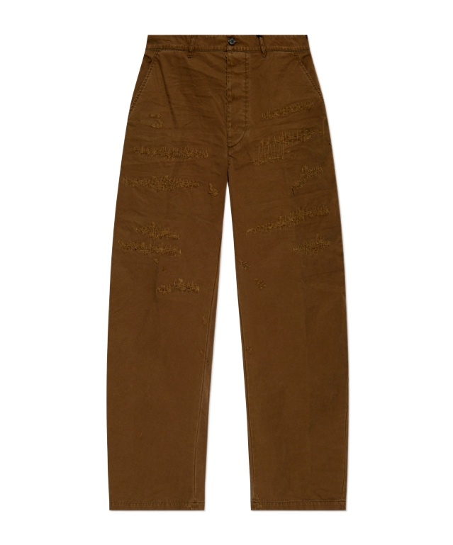 Dsquared2 Distressed Straight-leg Pants In Brown