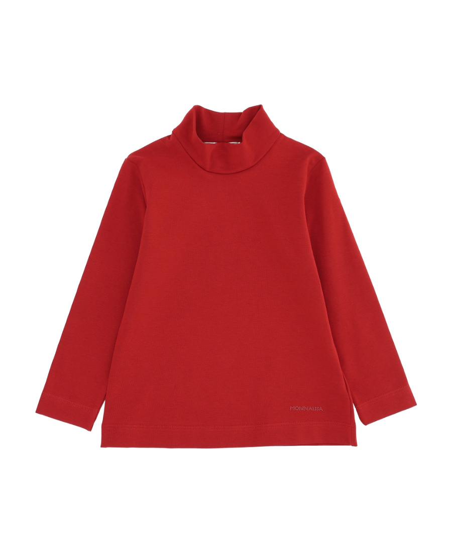 Monnalisa Logo High-necked Long-sleeved T-shirt In Red