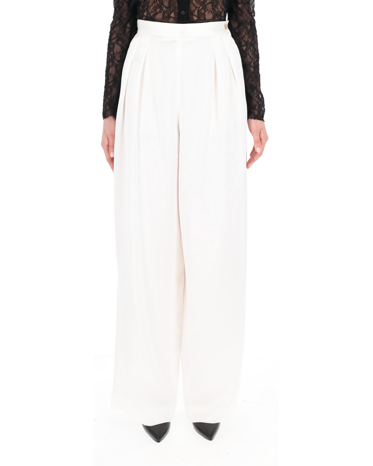 Fabiana Filippi Pleated Details Casual Pants In White