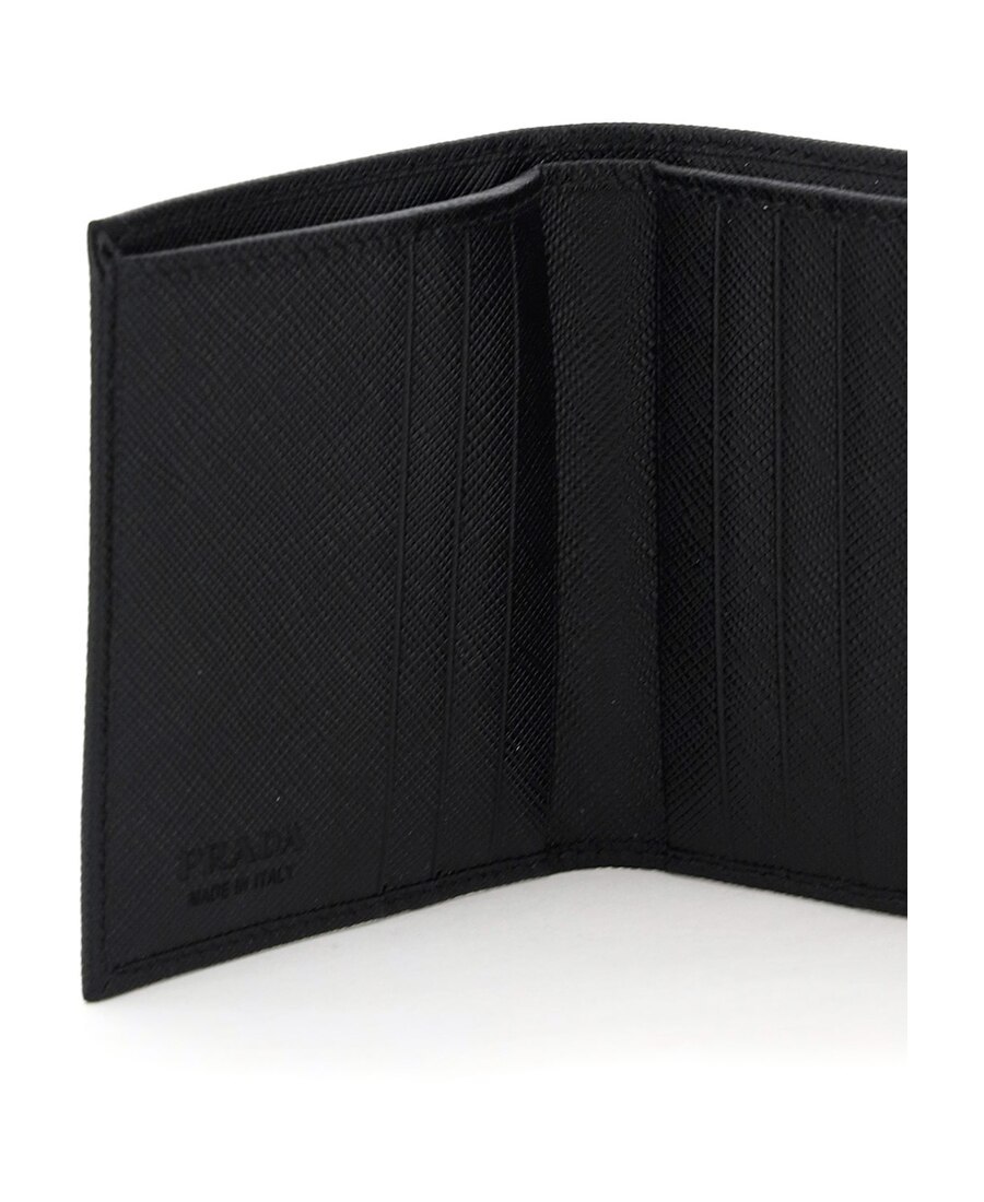 Prada Men Black Leather Wallet In Black