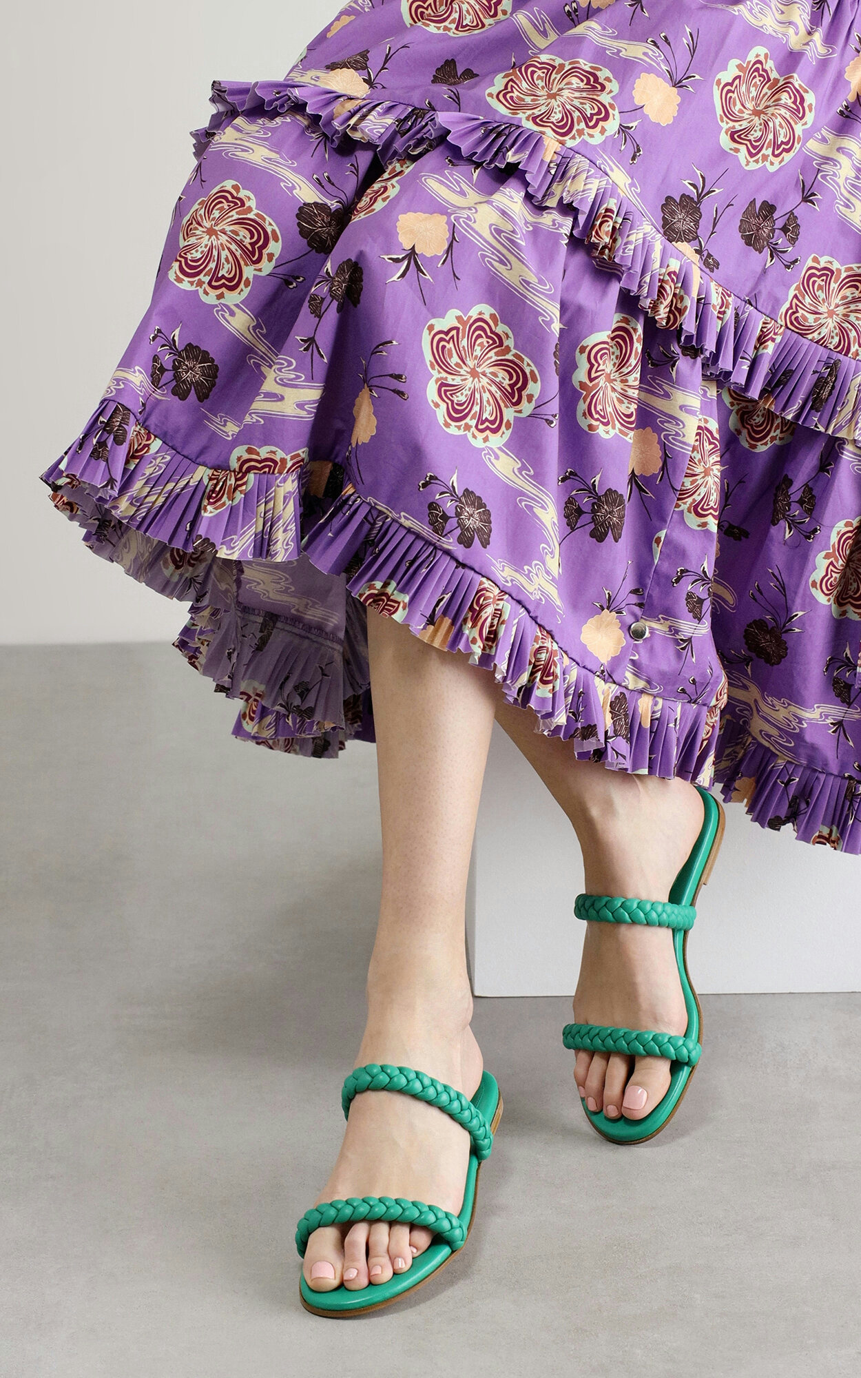 Gianvito Rossi Logo Flat Sandals In Green