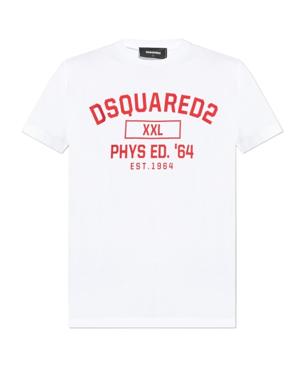 Dsquared2 White Cotton T-shirt With Phys Ed. '64 Logo In White