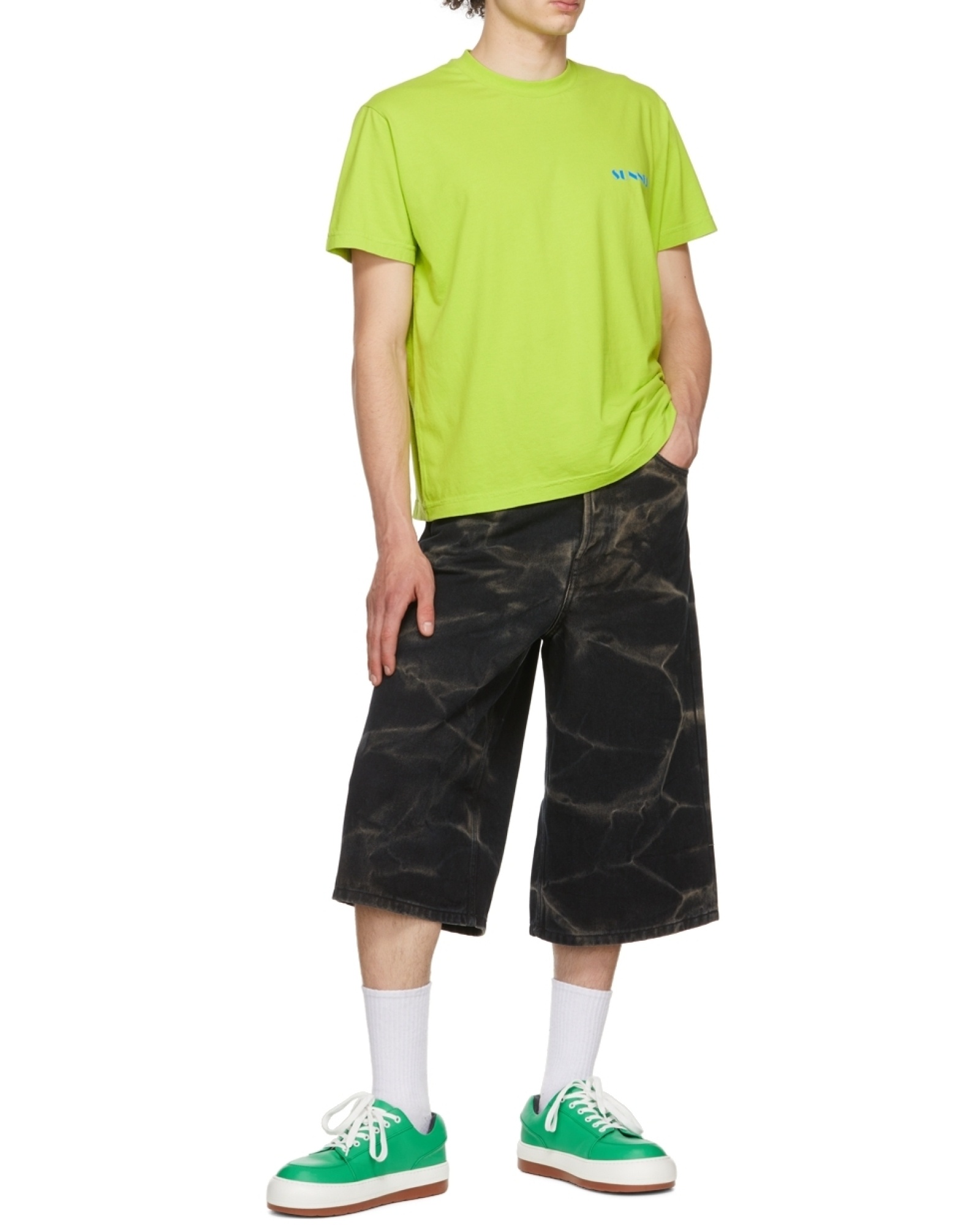 Sunnei Logo-print Cotton T-shirt In Green