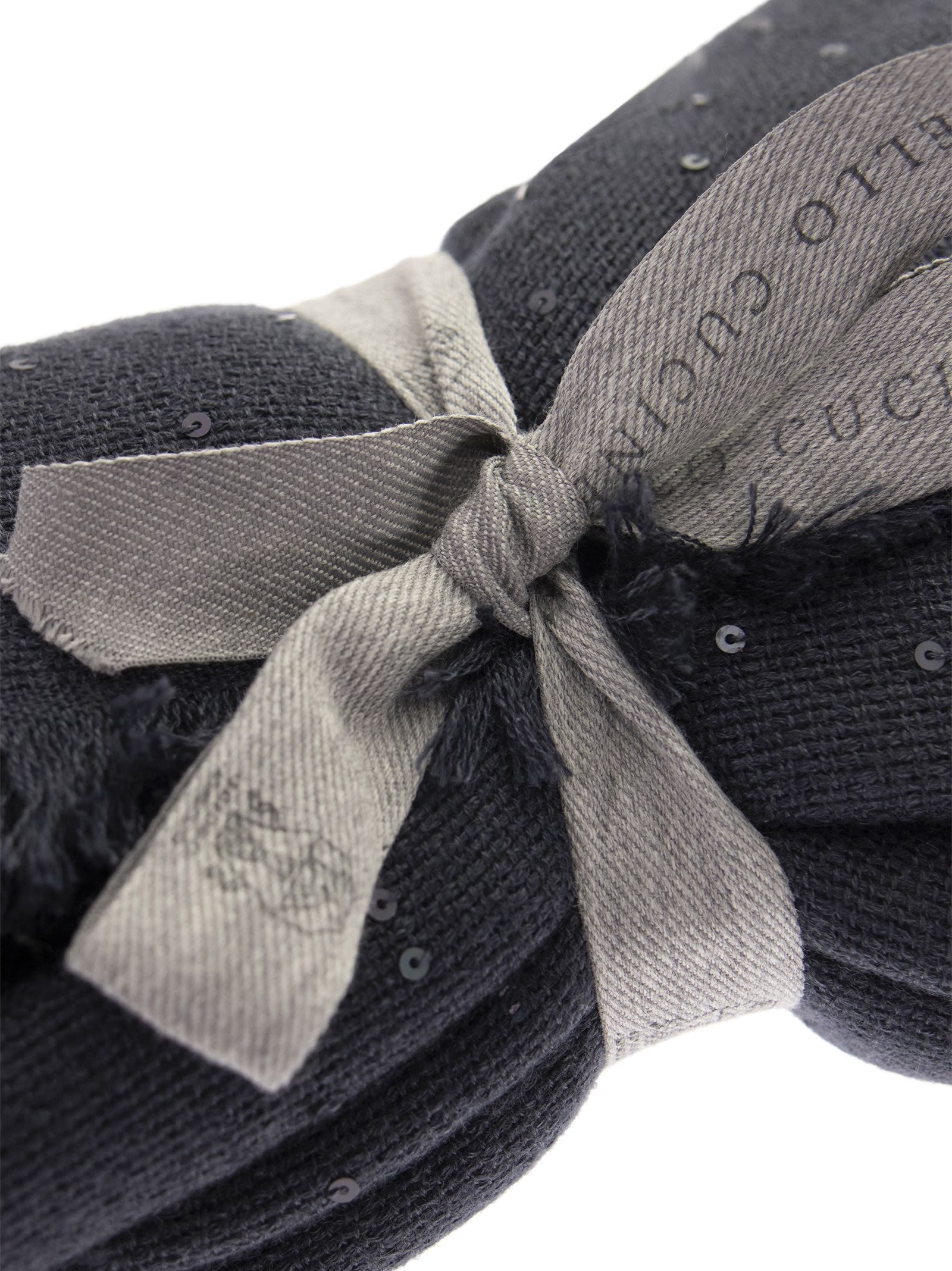 Brunello Cucinelli Fringed Scarf In Black