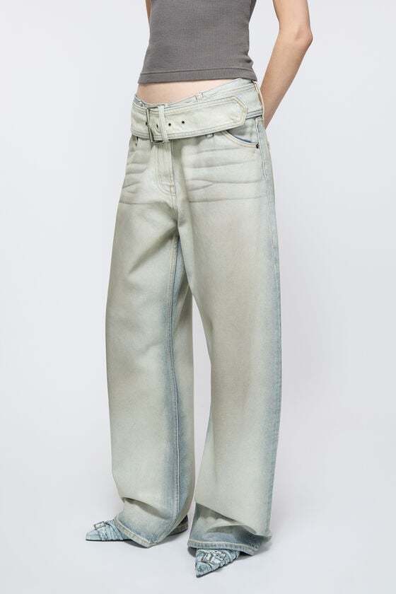 Acne Studios Coated Denim Trousers In White