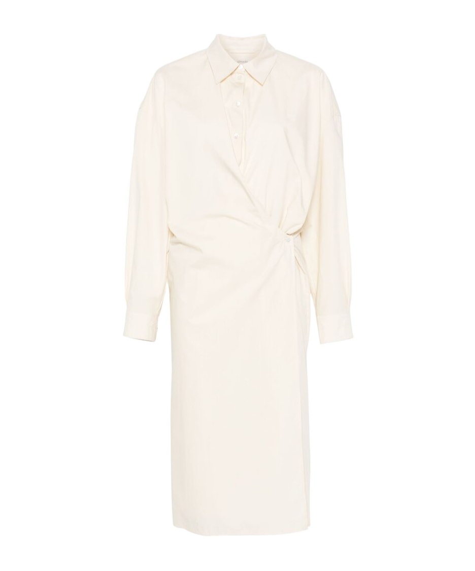 Lemaire Twisted Cotton Poplin Midi Shirt Dress In White