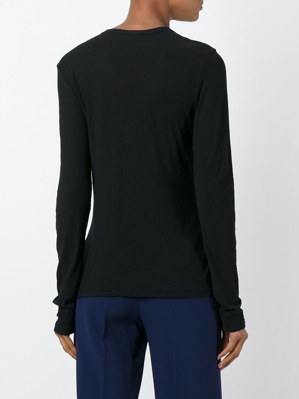 JAMES PERSE JAMES PERSE LONG-SLEEVED CREWNECK SHEER SLUB T-SHIRT
