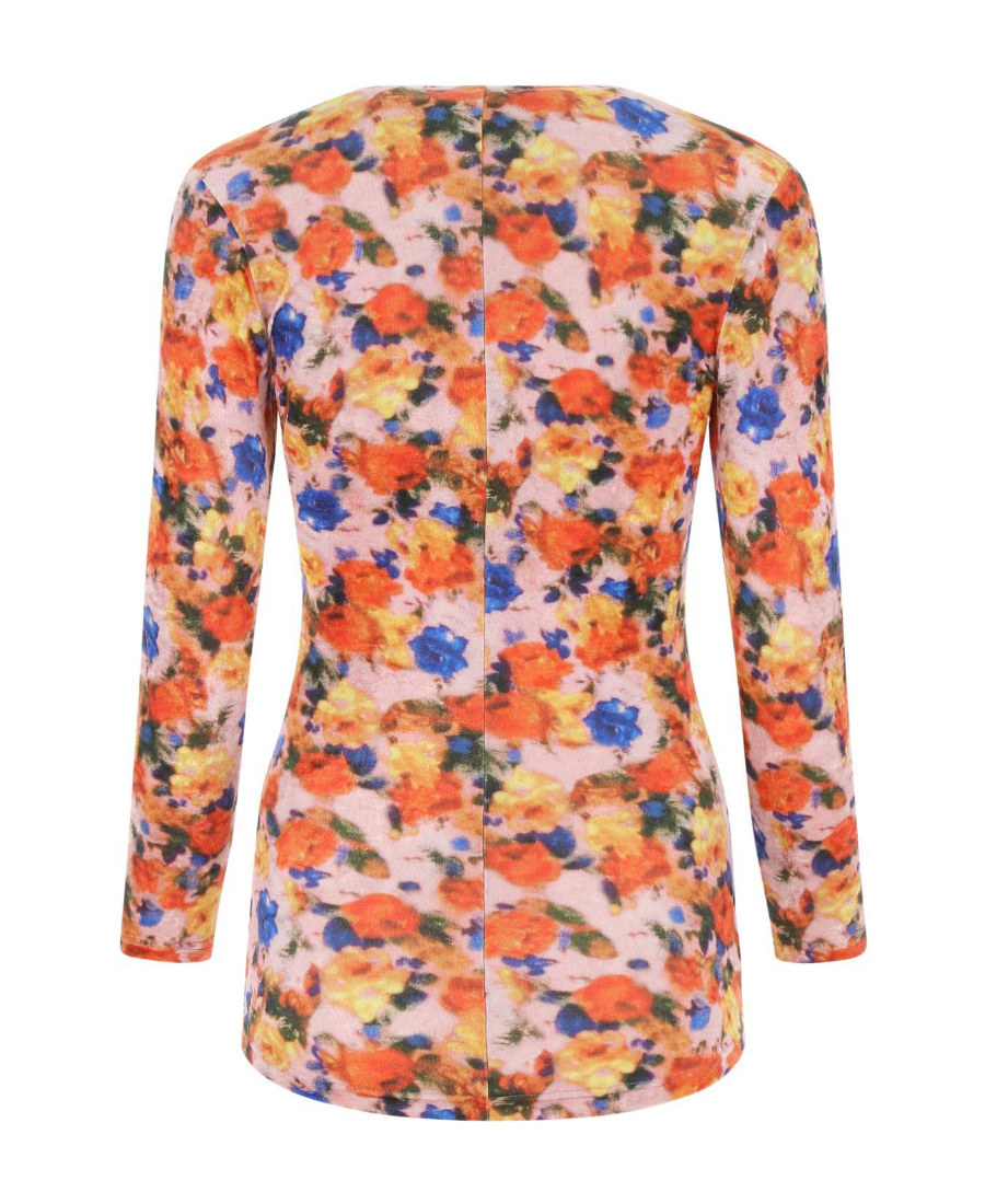Isabel Marant Sweetheart Neck Floral Printed Velvet Top In Multicolor