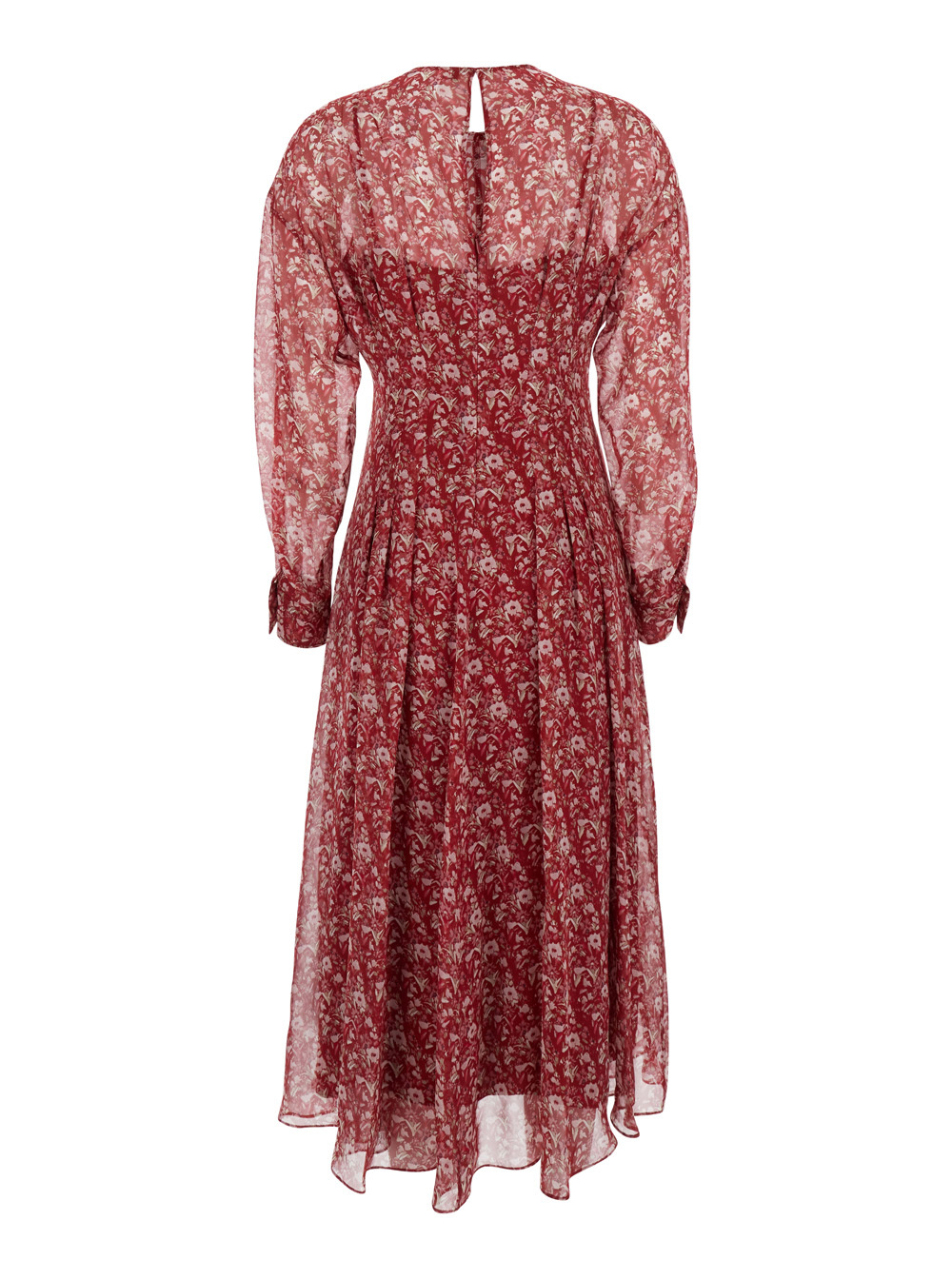 Max Mara Floral Pattern Dress In Red