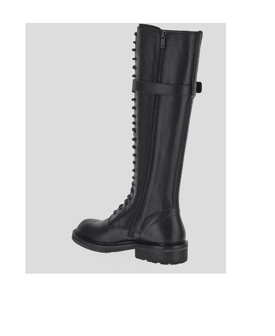 Ann Demeulemeester Logo Lacing Boots In Black