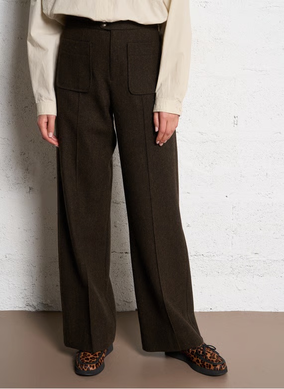 Soeur Harry Patch-pocket Wool Trousers In Black