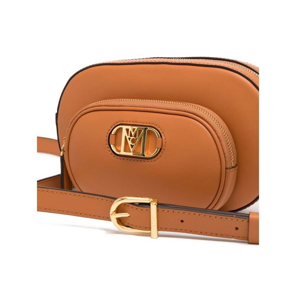Mcm Mode Travia Logo Plaque Mini Crossbody Bag In Orange