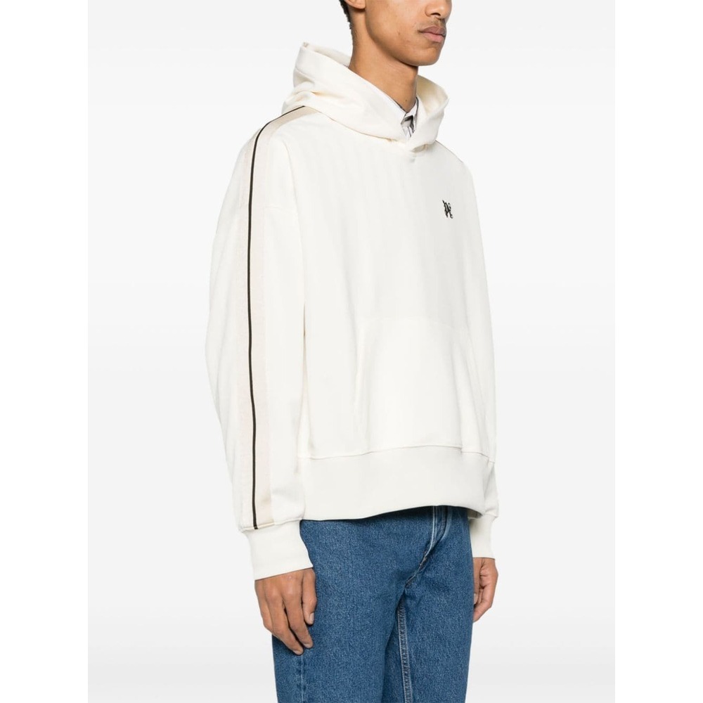 Palm Angels Monogram Embroidered Hooded Sweatshirt In White
