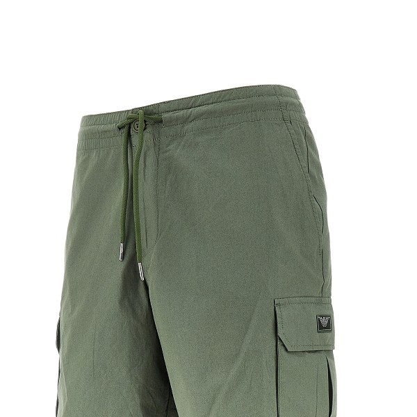 Emporio Armani Canvas Cargo Bermuda Shorts In Green