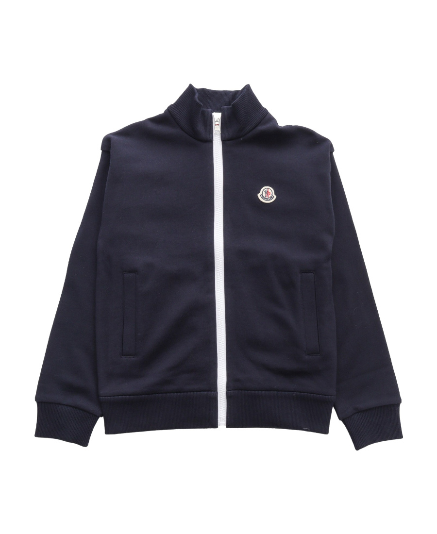Moncler Embroidered-motif Jacket In Blue