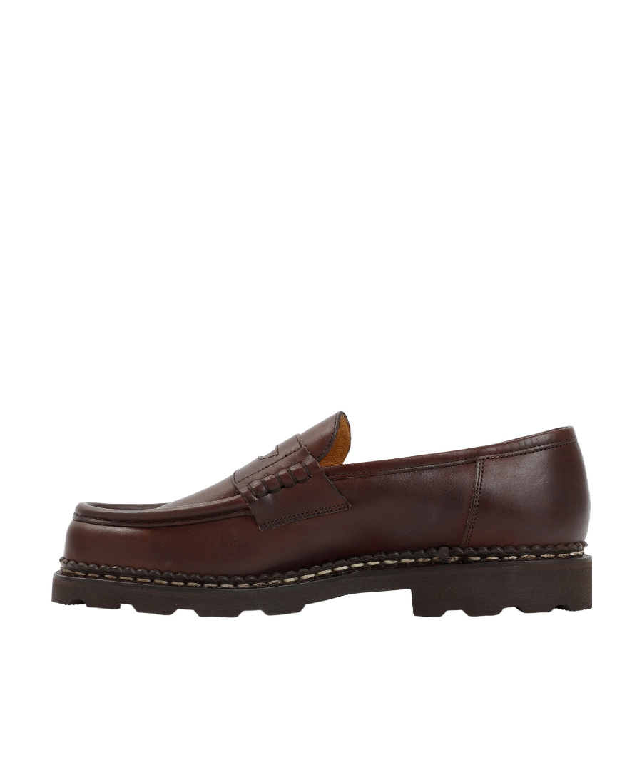 Paraboot Leather Reims Penny Loafers In Black