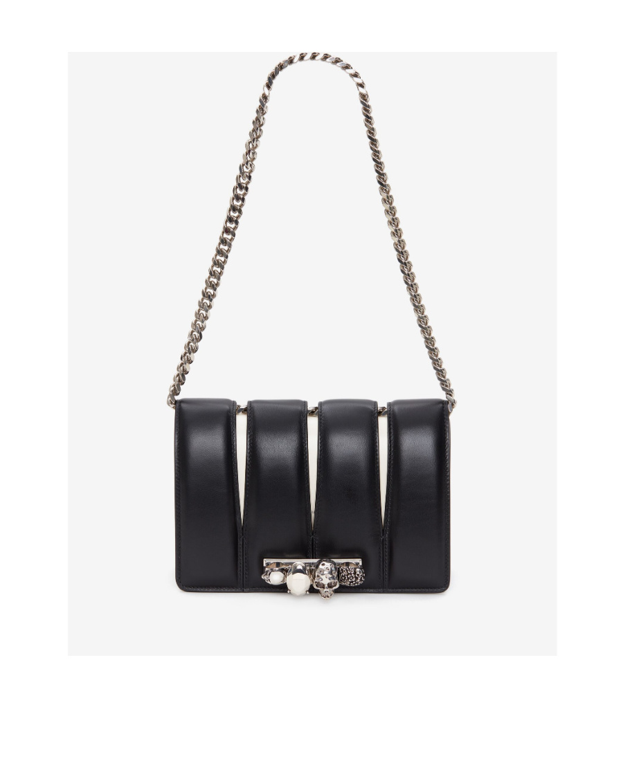 Alexander Mcqueen The Slash Smooth Leather Bag In Black