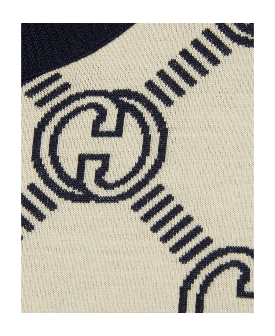 Gucci Reversible Gg Wool Jacquard Top In Black