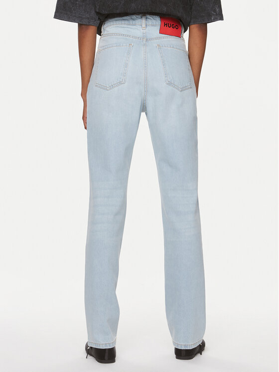 Hugo Boss Belt Ring Denim Trousers In Gray