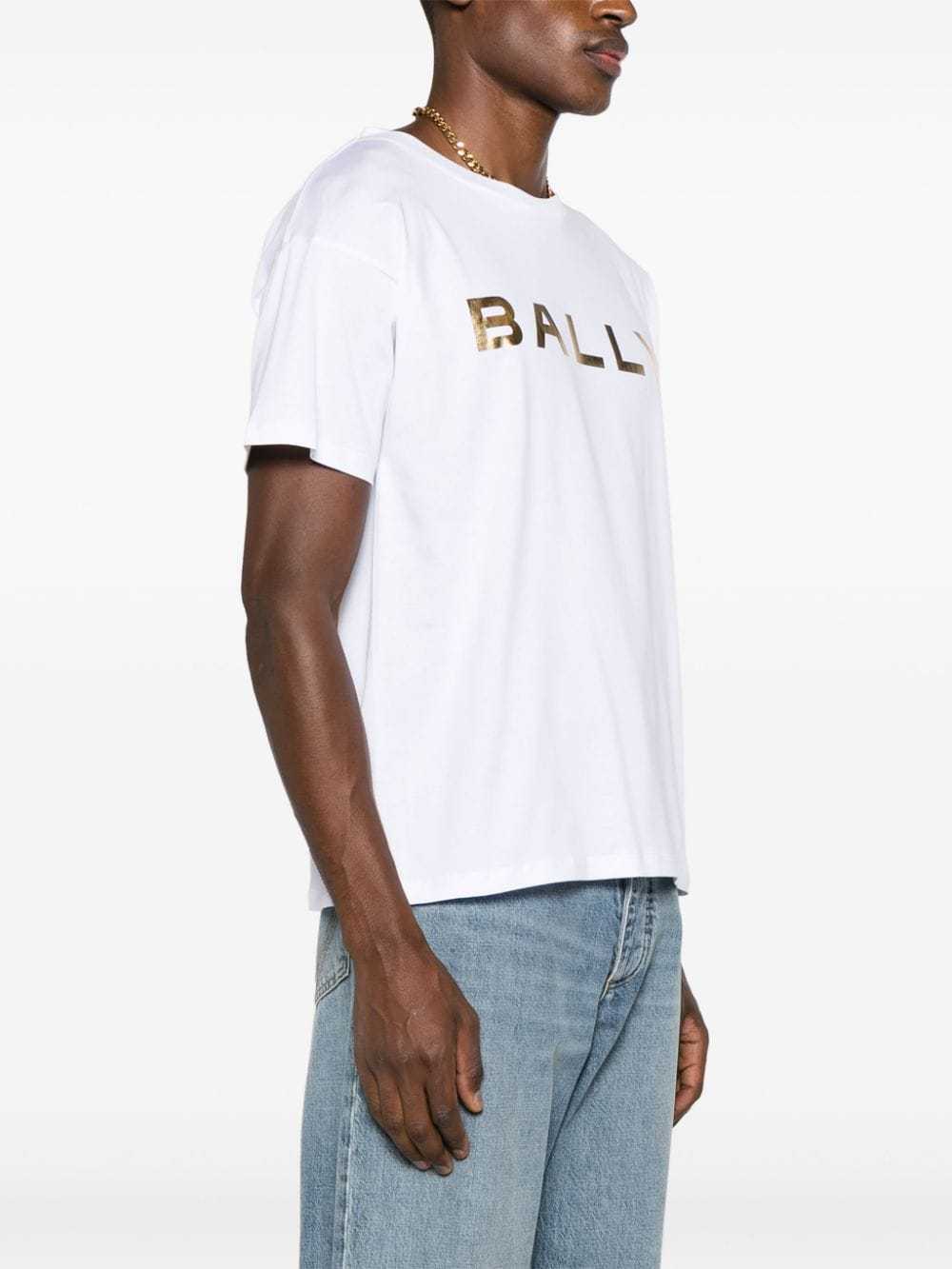 Bally Logo Printed Crewneck T-shirt In White