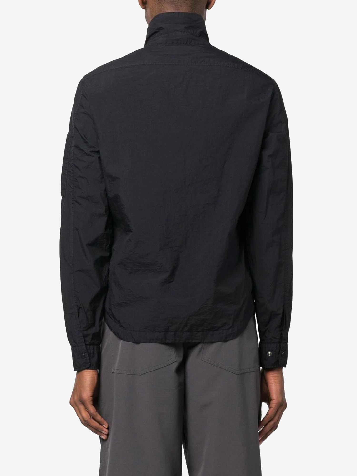 C.p. Company Logo-patch Funnel Neck Jacket In Black