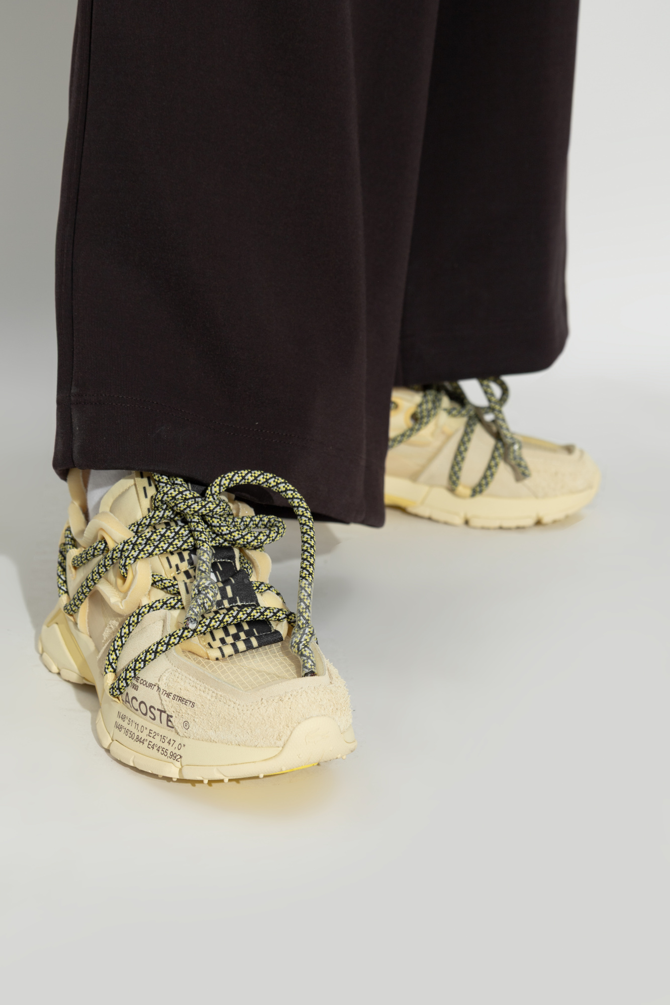 Lacoste Active Runway Mesh-panelled Sneakers In Yellow