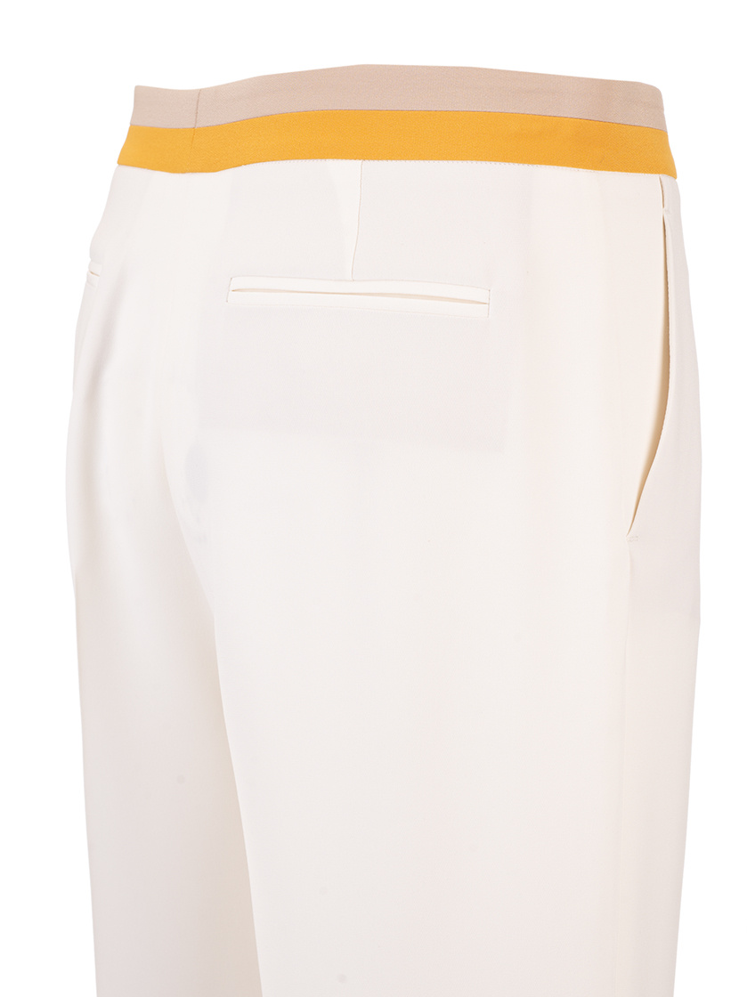 Loro Piana High-waisted Silk Trousers In White