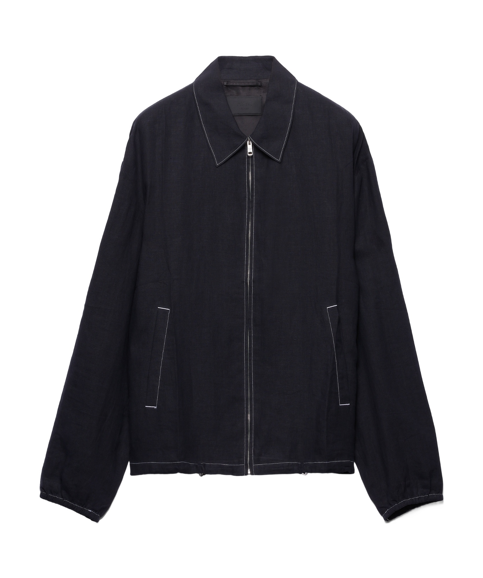 Prada Cotton Blouson With Contrasting Stitching In Black