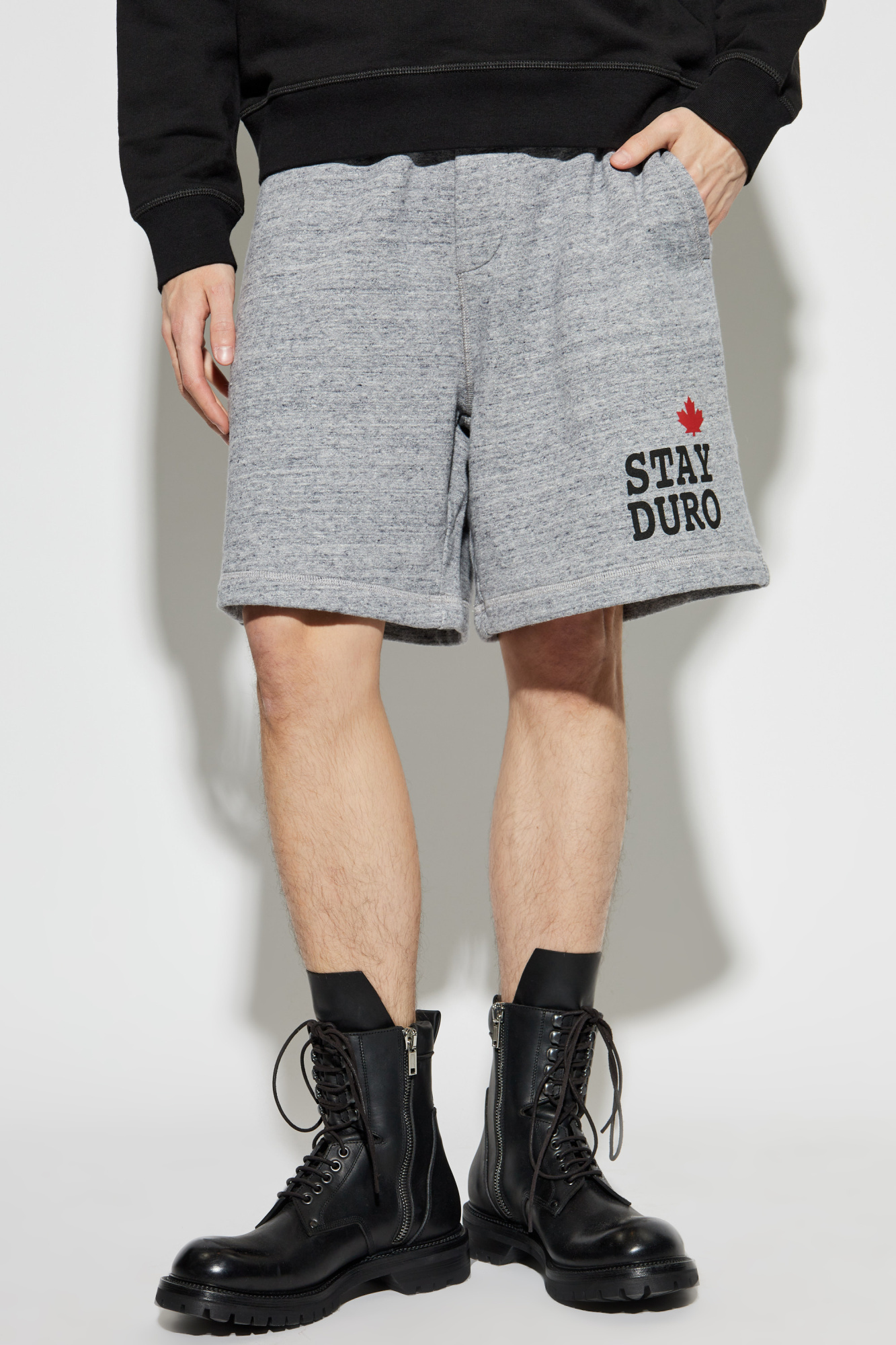 Dsquared2 Logo-print Athletic Shorts In Gray