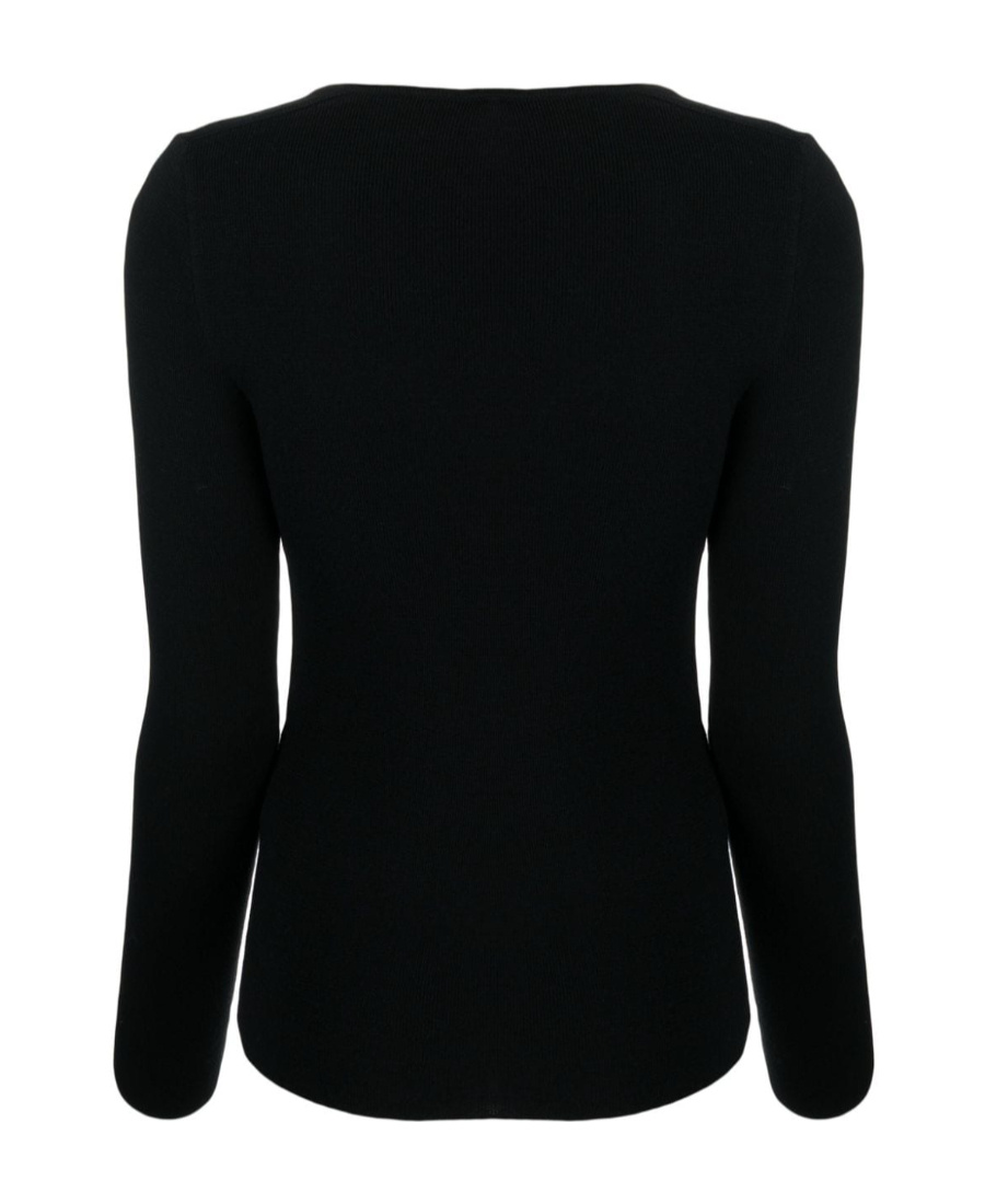 Semicouture Sweetheart-neck Knitted Top In Black
